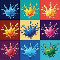 Dynamic Water Splash Set, Fluid Motion and Splash Effects vector
