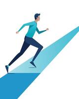 Dynamic Man Running, Graphic Illustration vector