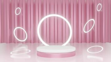 3d rendering of minimal scene of blank podium with Valentine's Day theme or beauty ads and healthy promotion video