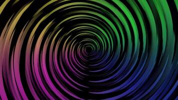 Magic ball of purple, pink and green glowing neon light energy surrounds a high-tech digital ball core of wave lines of light rays and energy particles. Abstract background. in 4k high quality video