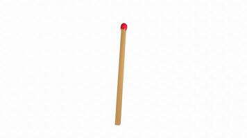 3D render of a matchstick with a striking head video