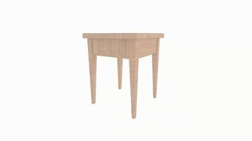 Simple 3D rendering of a wooden side table in a minimalist style video