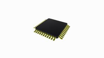 3D rendering of a microchip showcasing intricate design details video