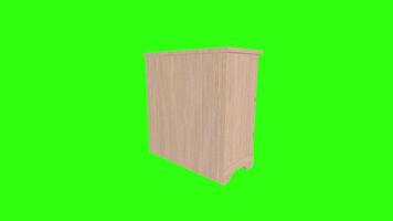 Realistic 3D rendering of wooden cabinet design with open drawers video