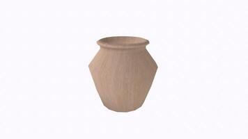 Realistic 3D rendering of a textured clay pot in a minimalist style video