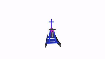 Colorful 3D rendering of a rocking horse on a plain background video