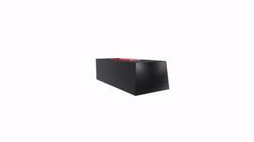 a black box with a red lid on a white background video