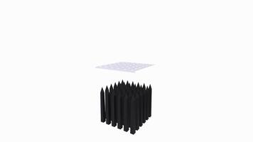 Black spiked 3D rendering with geometric shapes and unique forms video