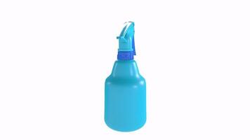 Realistic 3D rendering of a blue spray bottle on a white background video
