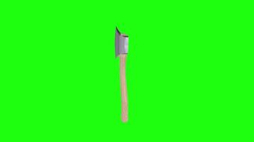 Realistic 3D rendering of an axe with a wooden handle video