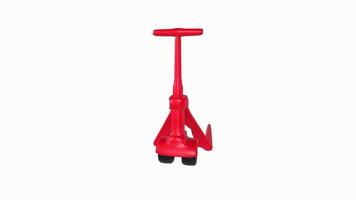 3D rendering of a garden fork with a bright red handle video