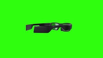 3D rendering of stylish sunglasses on a bright green background video