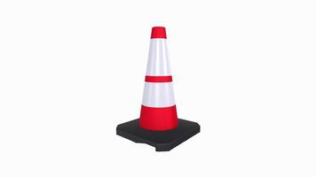 Detailed 3D rendering of a traffic cone on a solid black base video