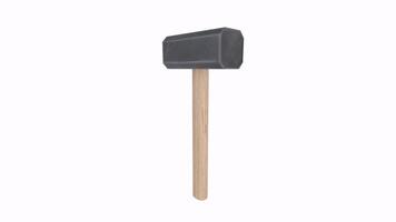 3D rendering of a rubber mallet with a wooden handle video