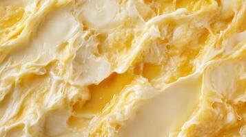 Creamy Cheese Background. Overhead Macro Shot of Sticky Melted Delight for Gourmet Food Lovers photo