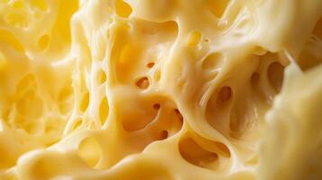 Savory Cheese Fond. Top-Down Macro View of Elastic Melted Goodness for Appetizing Food Photography photo