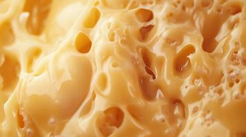 Vibrant Melted Cheese Scene. Overhead Capture of Rich, Oozy Texture for Shareable Culinary Treats photo