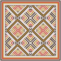 Geometric Abstract Square Scarf. Geometric Pattern in Bohemian Style. Hand Drawn Artwork with Colorful Shape. Minimalist Print. vector