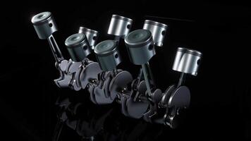 V8 piston engine 3D Loop Animation video