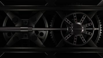 Steam Engine and Cogwheel 3D loop Animation video