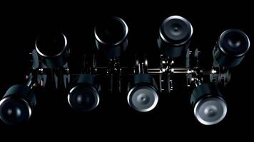 3D v8 Piston engine video