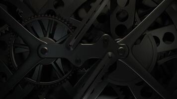 Gear wheels system rotation Machinery 3D loop animation video