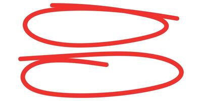 Two hand drawn red circle highlighter design element vector