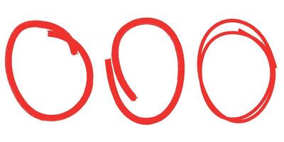 Three red circle design element vector