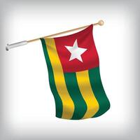 Realistic illustration of Togo flags waving on the wall. The set is in the flag collection vector