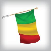 Realistic illustration of Mali flags waving on the wall. The set is in the flag collection vector