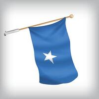 Realistic illustration of Somalia flags waving on the wall. The set is in the flag collection vector