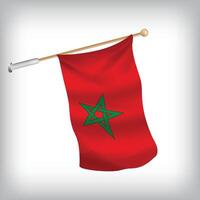 Realistic illustration of Morocco flags waving on the wall. The set is in the flag collection vector