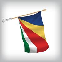 Realistic illustration of Seychelles flags waving on the wall. The set is in the flag collection vector