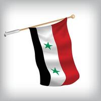 Realistic illustration of Syria flags waving on the wall. The set is in the flag collection vector
