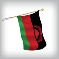 Realistic illustration of Malawi flags waving on the wall. The set is in the flag collection vector