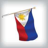 Realistic illustration of Philippines flags waving on the wall. The set is in the flag collection vector