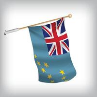 Realistic illustration of Tuvalu flags waving on the wall. The set is in the flag collection vector
