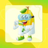 Cute starfruit character as scientists vector