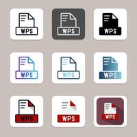 Set wps file document icons. for graphic and design purposes, can be used for web, UI and mobile apps. vector