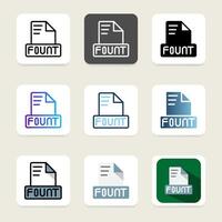 Fountain collection of file format icons with attractive color variations. vector