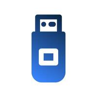 Usb drive gradient fill icons. office icon symbol to enrich the appearance of the application. vector