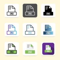 Set ini of file format icons to clarify document types, perfect for websites, ui and mobile apps. vector