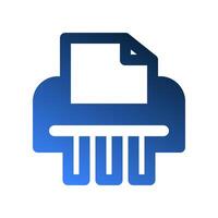 Paper shredder gradient fill icons. office symbols to clarify interface elements. vector