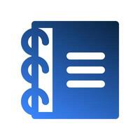 Paper binder gradient fill icons. office symbols for business applications and dashboards. vector
