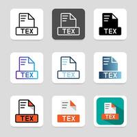 Set of latex file format icons in a minimalist style for a clean look. vector