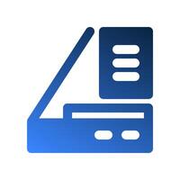 Scanner machine gradient fill icons. office symbols for use in management applications. vector