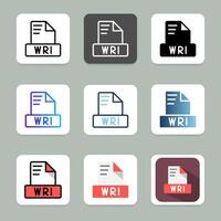 Set wri file format icons. extension, file type and document, can be used for digital projects and websites. vector