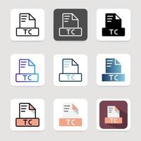 Set text file format icons. for various website, UI and mobile app needs. vector