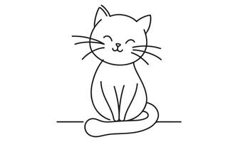 A cat is sitting on a table with its eyes closed vector