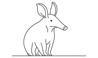 A drawing of an animal with a long tail vector